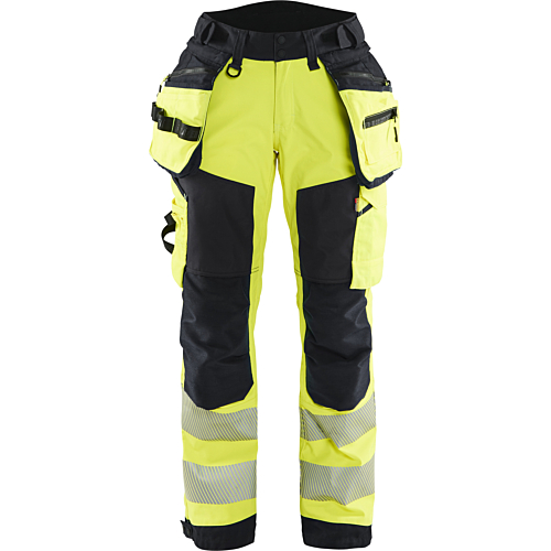 7118 Women's Hi-Vis softshell trousers-Yellow/Black-C34