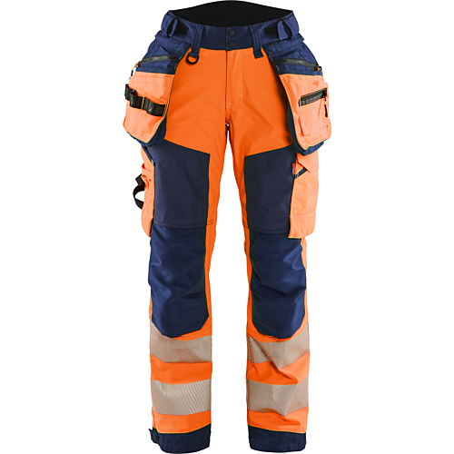 7118 Women's Hi-Vis softshell trousers-Orange/Navy-C34