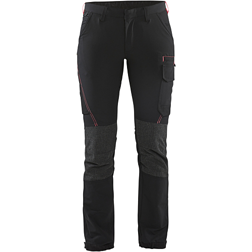 Ladies 4-way stretch service trouser-Red/Black-C32