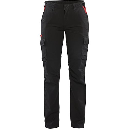 Ladies industry trouser stretch-Red/Black-C32