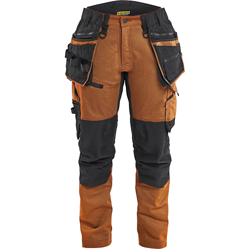 STRIKER Women's Craftsman Trousers with Stretch-Black/Orange-C32