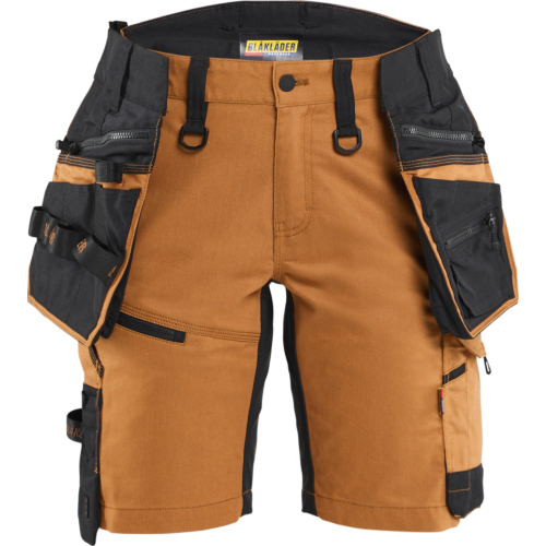 7175 STRIKER Women's Craftsman Shorts with Stretch-Black/Orange-C32