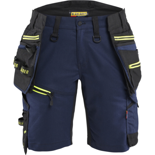 7175 STRIKER Women's Craftsman Shorts with Stretch-Navy/Yellow-C32