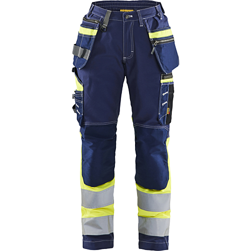 7196 Women's Hi-vis Trousers with Stretch-Navy/Yellow-C32