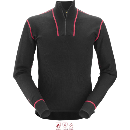 Långärmad ulltröja med halvlång dragkedja