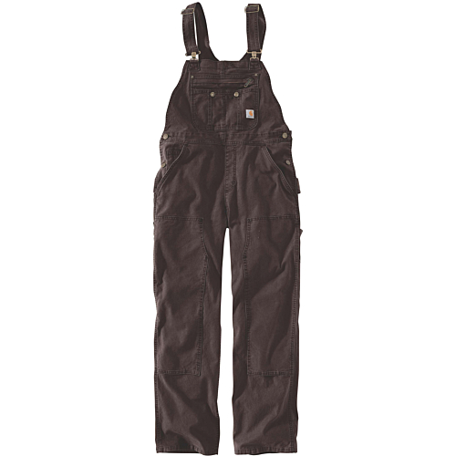 Rugged flex® loose fit canvas bib overall-Black/Brown-XS