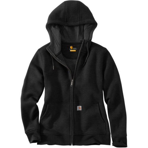 Relaxed fit midweight full-zip sweatshirt-Black-XS