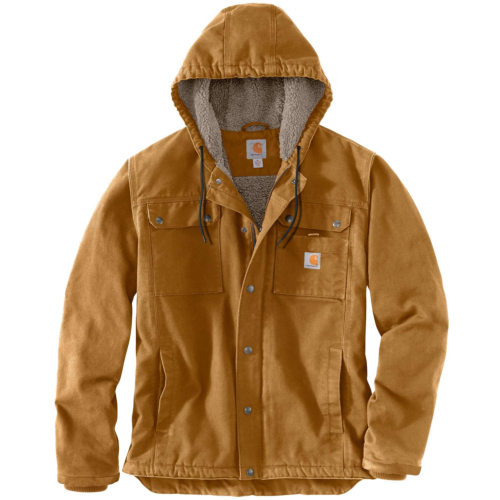 Relaxed fit washed duck sherpa-lined utility jacket