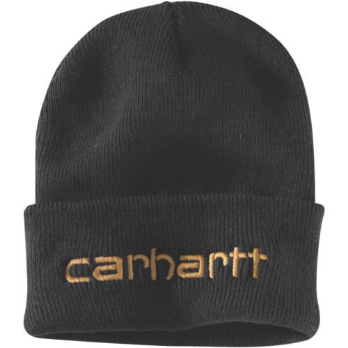 Knit insulated logo graphic cuffed beanie-Black