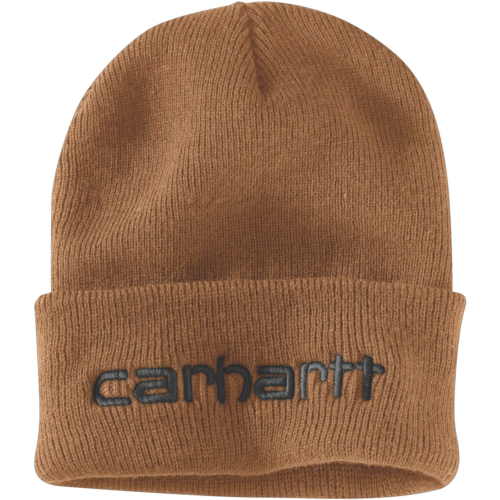 Knit insulated logo graphic cuffed beanie-Brown