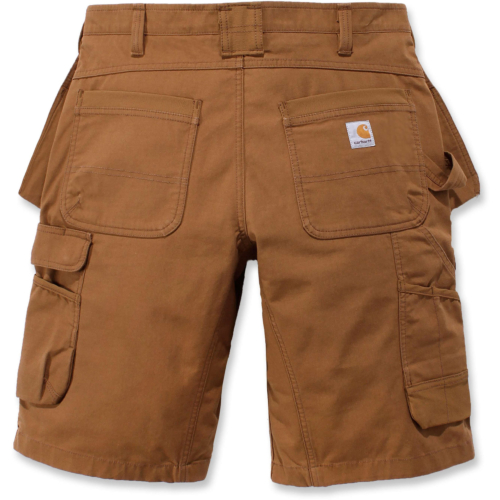 Rugged flex® relaxed fit ripstop cargo multi pkt work short-Brown-33