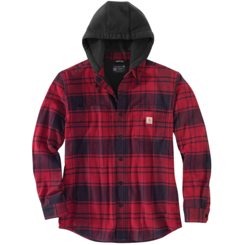 Rugged flex® relaxed fit flannel fleece lined hooded shirt jac-Red-S