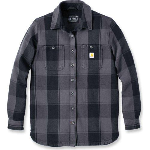 Loose Fit Twill Shirt Jac-Black-S