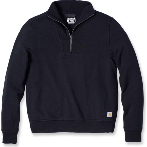 Relaxed Fit Midweight Half-Zip Sweatshirt-Black-S