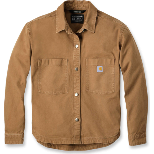 Rugged Flex™ Loose Fit Heavyweight Duck Overshirt-Brown-S