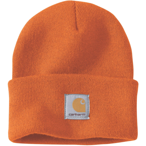 Knit cuffed beanie-Orange