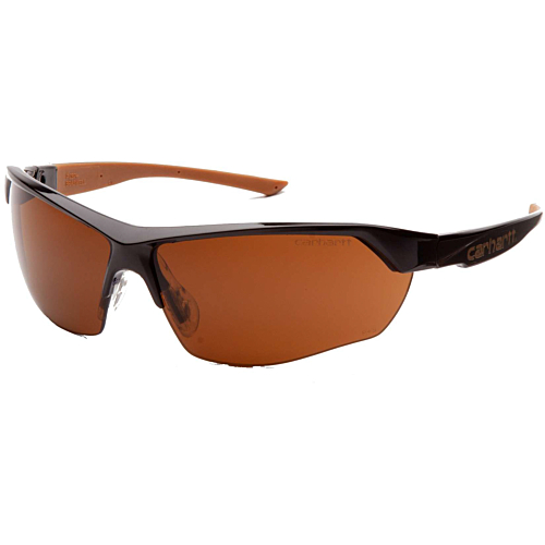Half frame ratcheting temple safety glasses-Brown