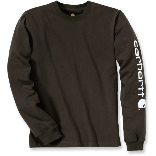 Relaxed fit heavyweight long-sleeve logo sleeve graphic t-shirt-Army Green-S