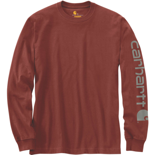 Relaxed fit heavyweight long-sleeve logo sleeve graphic t-shirt-Wine Red-S