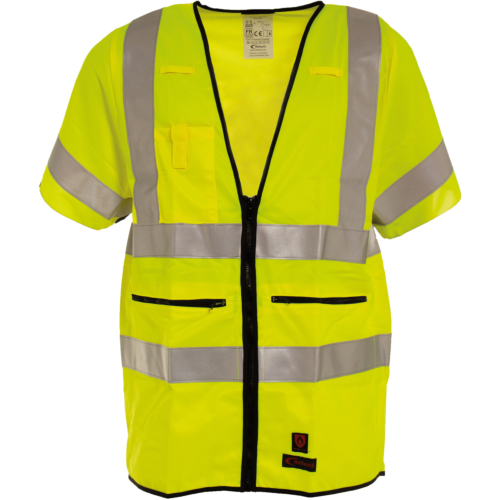 Flame retardant high visibility waistcoat-Yellow-XL